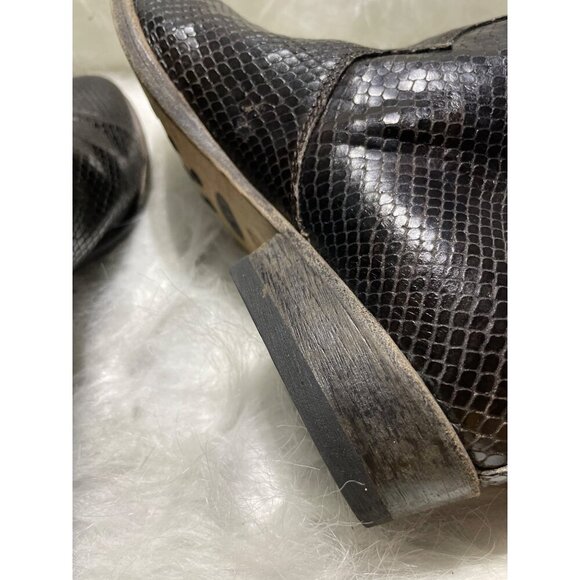 AGL Womens Size 39 Black Snake Embossed Leather Ankle Boots 8 - Picture 5 of 6